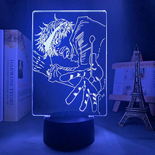 ZGSBT Lampada Illusione 3D Luce Notturna a LED Anime Jujutsu Kaisen Satoru Gojo per la decorazione della camera da letto Regalo di compleanno Satoru Gojo Light Jujutsu Kaisen Gadget