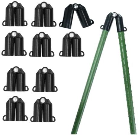 10 Pezzi Kit di Connettori per Pali da Giardino 11mm 16mm Connettore per Palo per Piante a Traliccio da Giardino B-Forcella Giunto di Collegamento Connettore di Supporto per Piante in PP(16 mm)