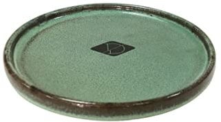 D&D Home Jasper Sand grün 13 x 13 x 2,5 cm, glasierte Keramik, hochwertig, strapazierfähig und stabil, für Nassfutter, Trockenfutter und Wasser, spülmaschinenfest