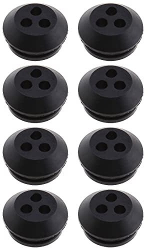 ECSiNG 8pcs 3-Hole Fuel Tank Rubber Grommets Black 4mm Hole Diameter Oil Pipe Hose Washer Grommet for Cutter Grass Trimmers Lawn Mower Brushcutters Blowers Replace Parts