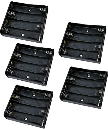 AЕRZETIX - C52726 - Lot de 5 Boîtiers/Porte-Piles/Chargeur/Support pour 4 Piles AAA 1.5 V - 52x49x13 mm - en Plastique