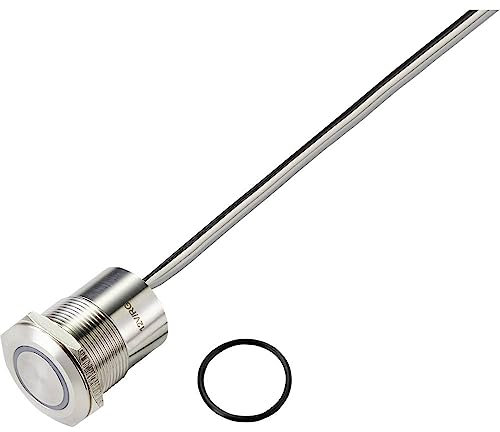 TRU Components Empfindlicher Schalter, 24 V, 0,5 A, 1 x Aus/On, zum Aufhängen, Grün, Rot (Ø) 25 mm IP65, 1 Stück