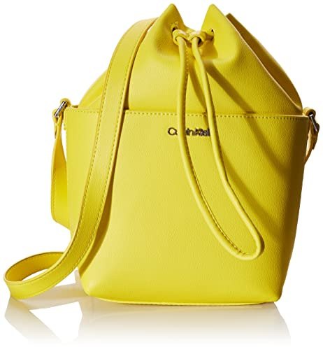 Calvin Klein Schultertasche Umhängetasche CK Must Bucket Bag SM Magnetic Yellow gelb