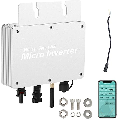 DeWin Solaire Micro Onduleur,Grid Tie Inverter Onduleur de Grille Solaire Les onduleurs connectés au réseau d'Énergie Système de Surveillance de Téléphone WiFi pour Panneau Solaire (Size:300W)