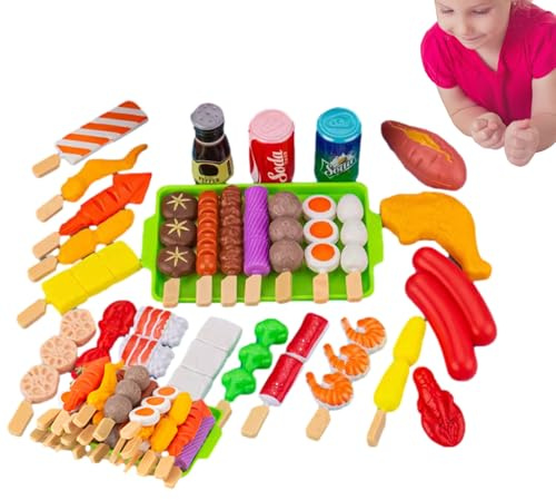 Niktule Grill-Küchenspielzeug | Barbecue Fake Food Zubehör Rollenspiel - Campingspielzeug, interaktives Spielzeug für Kinder, Grillzubehör, für Jungen und Mädchen, Geburtstagsgeschenke