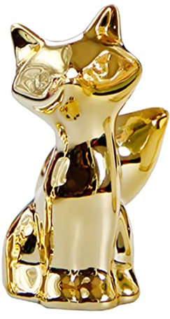 DECHOUS 1stk Fuchs Dekorative Ornamente Minifuchs Bastelt Golden Gefälschter Fuchs Wohnzimmerdekor Tierfiguren Aus Keramik Fuchs Skulptur Altes Tier Weißes Porzellan Miniatur Spielzeug