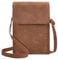 Toptime Handytasche zum Umhängen Damen, Wildleder Umhängetasche Klein mit Verstellbarem Schultergurt, Multifunktionale Crossbody Bag Vintage Braun Kleine Tasche Damen für Dating, Shopping, Reisen
