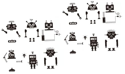 SAFIGLE 12stücke Teiliges Abnehmbarer Roboter Wandsticker Für Kreative Dekoration Wohnzimmer Und Schlafzimmer Umweltfreundliches Material Einzigartiges Design Für Erwachsene