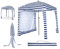 RELAX4LIFE Strandzelt mit Sandanker, Tragbare Strandmuschel mit Abnehmbarer Seitenwand & 8 Sandsäcken, Sonnensegel Höhenverstellbar, Strand-Sonnenschutz, inkl. Tragetasche, für Camping, Angeln