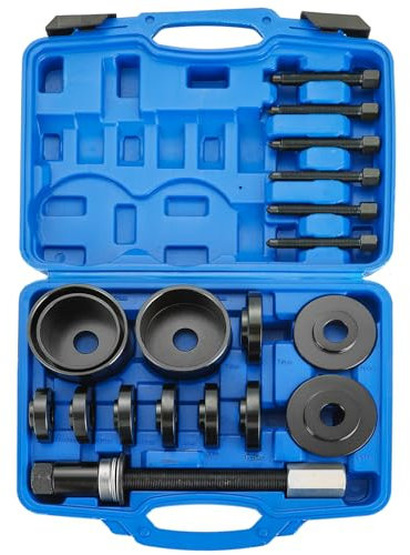 NYXOVA 19pcs Front Wheel Drive Bearing Removal Installation Service Tool Kit, Wheel Bearing Removal Kit, Bearing Removal Install Adapter Puller Pulley Service Tool Kit