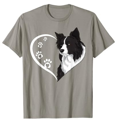 Border Collie T-Shirts für Frauen Border Collie T-Shirt Herz T-Shirt