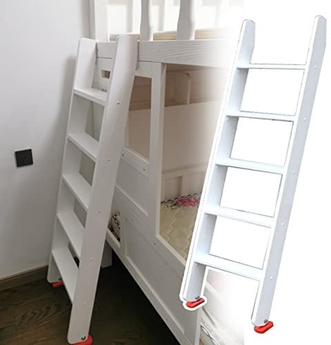 ZYHQCDM Dorm Farm Bunk Bed Ladder, Light Weight Wood Rv Camper Ladder with Hook Bracket & Adjustable Feet, 100/125/150cm Long Loft Bunk Ladder (Size : 5 Step 150cm/59)