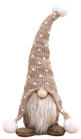 YAQUEKOU Wichtel Weihnachten Weihnachtswichtel Wichtelfiguren Weihnachten Dekoration Weihnachtsdeko Christmas Decorations Weihnachtenwichtel Zubehör für Home Küche Deko (Braun)