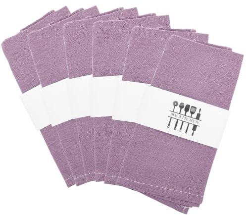 RANJIMA Stoffservietten Leinenservietten, Dinner Stoffservietten Baumwolle, 6er Set Servietten Stoff Leinen Tuch, Abwaschbare Servietten für Vatertag Muttertag Party Hochzeiten (Helles Lila)