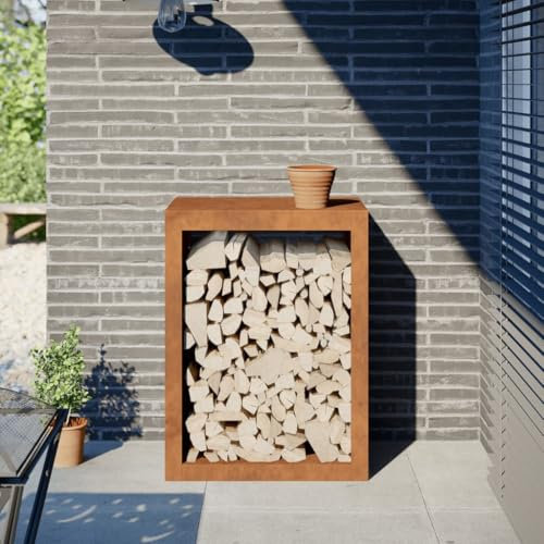 Tidyard Grande capacité de rangement pour bois de chauffage, acier résistant aux intempéries, facile à assembler