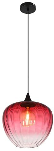 Pendant Light Pendant Lamp Dining Room Light Grooves Glass Red Black E27 Living Room
