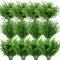 omolly 24 Bundles Artificial Plants Grass Indoor Outdoor UV Plastic Fake Bushes Plants Shrubs Greenery Flowers Arrangement