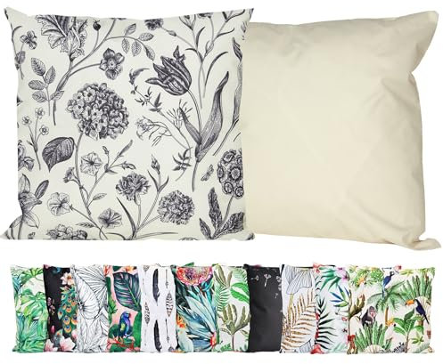 JACK Outdoor Motiv Kissen 45x45cm Lounge Dekokissen inkl. Füllung Wasserabweisend Sitzkissen Garten Stuhl, Farbe:Vintage Flowers