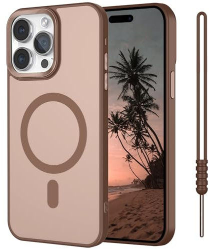 SouliGo Magnetic Case for iPhone 11 Pro Max 6.5”【Compatible with MagSsafe】 Slim Translucent Matte Shockproof Hard PC Cover & Soft TPU Bumper Phone Cases with Lanyard - Gold