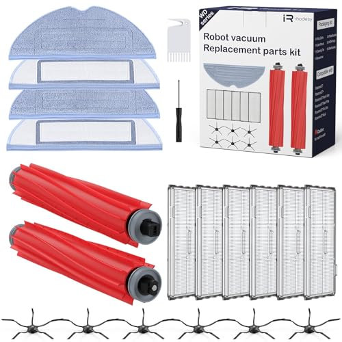 20-piece accessory set for Roborock S7/S7+/S7 MaxV/S7 MaxV Plus/S7 Maxv Ultra. Includes 2 main brushes, 6 side brushes, 4 HEPA filters, 4 mop wipes
