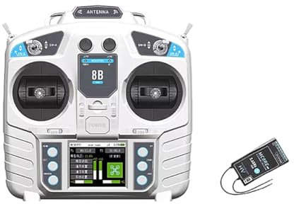 Bumiva MC8B MINI 2.4g 8ch RC Transmitter 8 Channels 2.4GHz RC Remote Transmitter et Receiver With MC8RE-V2 Receiver Radio System pour Avion RC à Voilure Fixe Hélicoptère UAV Voiture Bateau Droitier