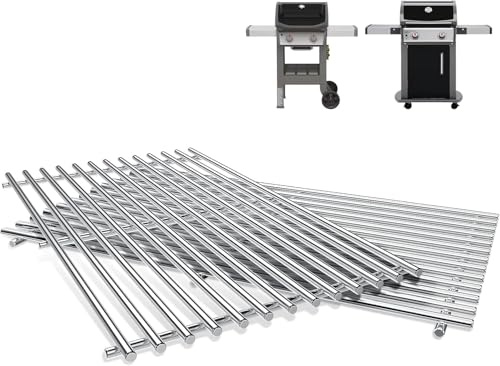 QuliMetal 44,5cm Grillroste Edelstahl für Weber Spirit 200 Serie | Grillteile für Weber Spirit E210, E220, S210 mit frontseitiger Bedienung, Ersatzteile aus Edelstahl für Weber 7637