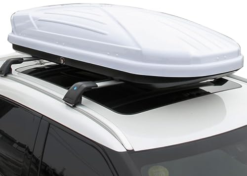 JXYQZD Dachbox Auto, 300 l/480 l/500 l/550 l Hartschalen dachbox mit Sicherheitsschlüsseln und beidseitiger Öffnung, wasserdichte Dachgepäckbox für PKW, SUV und Van(White,173x81x28cm)