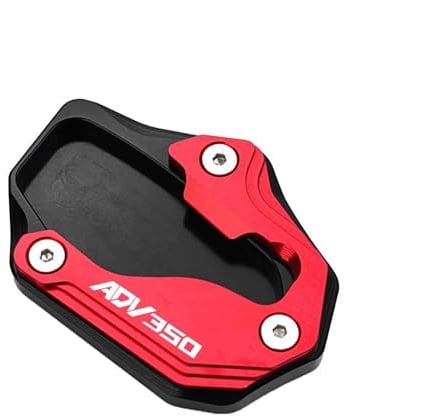 DTASMBD Seitenständer Fuß Unterlage Motorrad Seitenständer Platte Für ADV350 ADV 350 350ADV 350 2021-2025 Kickstand Fuß Seitenständer Erweiterung Stützplatte Pad Ständer Fußpolster(Rot)