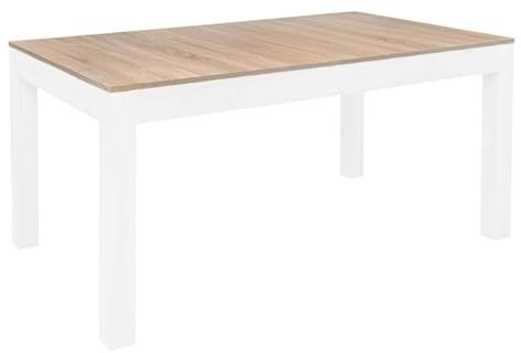 Szynaka Meble Groß Praktisch Tisch WENUS 160-300x90x76cm 4-12 Personen Esstisch mit ausziehbarer Tischplatte auf 300 cm Modernes Design Rechteckiger Tisch (Eiche Sonoma - Weiß Matt)