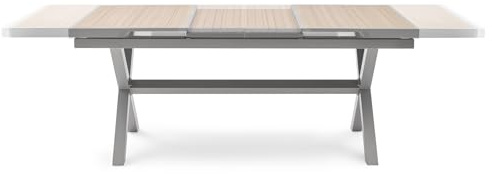 MAT-COMPANY Aluminium Gartentisch Ausziehbar 180 240 cm Komposit Holzimitation Grau