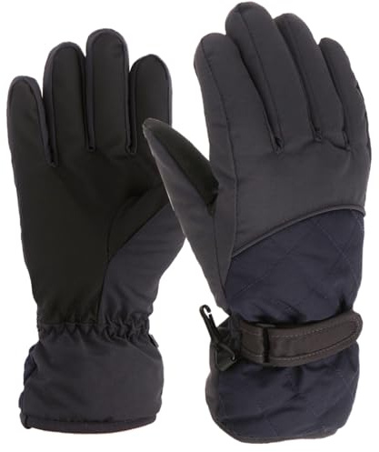 Gants chauds coupe-vent pour l’hiver pour garçons et filles - Idéaux pour le patinage en plein air, le ski, le snowboard, les moufles pour enfants (bleu marine, 7-11 ans)