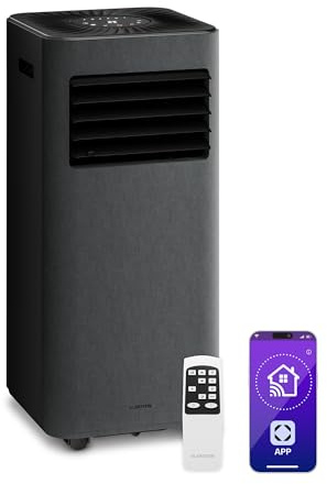 Klarstein AireLux Mobile Klimaanlage – 9.000 BTU, Für Räume bis 33 m², 3-in-1: Kühlung, Entfeuchter & Ventilator, Energieeffizienzklasse A, Smart App & Sprachsteuerung, Mit Abluftschlauch, Dunkelgrau