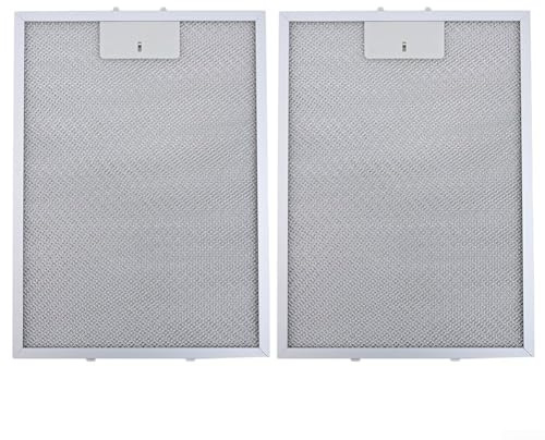 Copertura in rete per cappa da cucina, 37 cm x 27 cm, in alluminio, filtro a 5 strati, lavabile, per cappa aspirante, compatibile con la maggior parte delle cappe da cucina (2 pezzi)