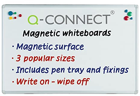 Q Connect Magnetic Whiteboard Drywipe Notice Board 900x600mm