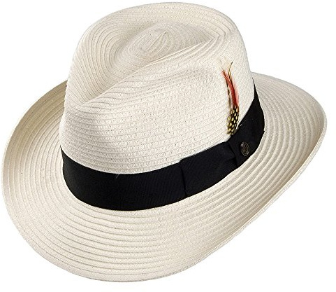Jaxon & James Summer C-Crown Straw Fedora Hat - Ivory