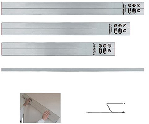DEWEPRO® H-Profil HA-Profil Aluminium Kartätsche 3er Set - Abziehlatte - Richtscheit - Putzlatte - Längen: 100cm, 150cm und 200cm (1m, 1,5m und 2m)