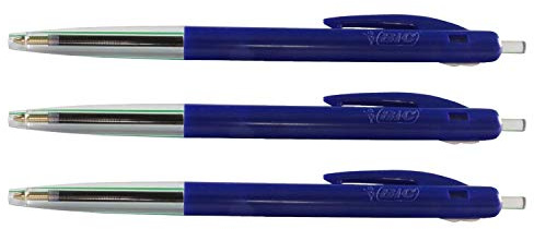 BIC M10 CLIC Kugelschreiber, mittlere Spitze, 1 mm, blaue Tinte, 3 Stück