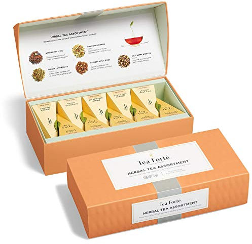 Tea Forte Kräutertee Petite Presentation Box mit 10 Pyramiden, Herbal Tea Assortment Box by Tea Forté