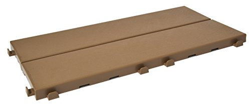Baldosas de plástico con acabado de efecto madera 37,7 x 18,6 cm para interior, exterior y jardín, muy versátil y autoblocante. Color beige. LA CAJA CONTIENE 14 PIEZAS (CA 1 M2)