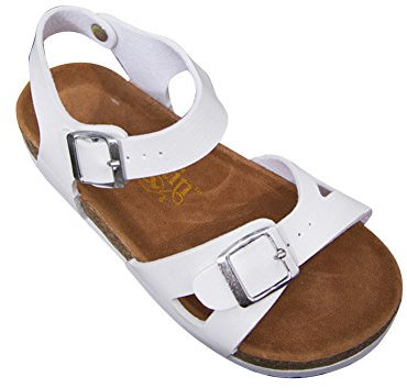Unisexe Adulte Liège Semelle Sandales Chaussures de Plage avec Boucle Réglable 39 Blanc
