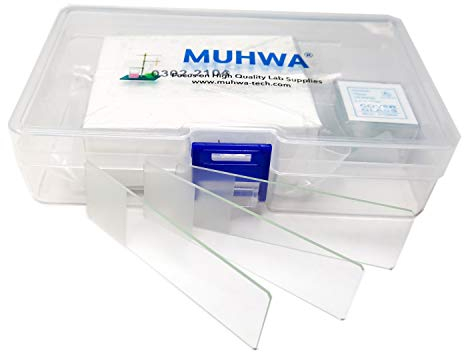50PCS Blank Microscope Slides & 100PCS Square Cover Glass(22mm*22mm) (7105 Frosted)