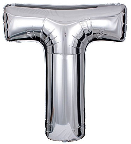 ballonfritz® Ballon Buchstabe T in SILBER - XXL 40/102cm - Folienballons für Luft oder Helium als Geburtstag, Jubiläum, Hochzeit oder Abschluss Geschenk, Party Dekoration oder Überraschung