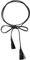 Damen Mädchen Slim Fit Gürtel Retro Style PU Leder Geflochtene Bauchkette mit Tassel 160cm Lang Waistband Chain schwarz