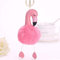 Portachiavi a forma di fenicottero rosa carino in peluche con pompon borsa adorabile portachiavi regalo da donna, rosa, L