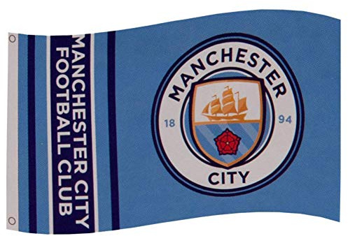 Manchester City FC Streifen Fahne (Einheitsgröße) (Himmelblau)