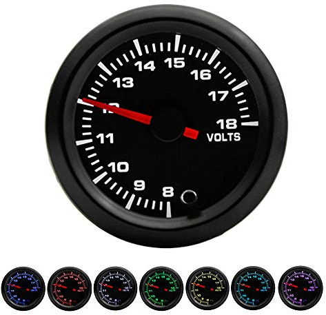 ETOPARS 52mm Automotor Kfz 2 Zeiger Spannungsanzeige Volt Messgerät Kit 7 Farbe Lichtanzeige Zeigeranzeige