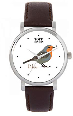 Toff London Robin Bird Watch Damen 38mm Gehäuse 3atm wasserdichtes Quarzwerk Luxus modisch