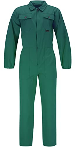 BWOLF ANAX 100% Cotton Boiler Suit Overalls Men Work Utility & Safety Coveralls with Multifunctional Pockets and Zipper Green XL