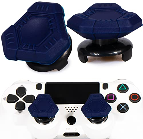 Playrealm FPS Thumbstick Extender &Textur Gummi Silikon Griffabdeckung Thumb Grip Aufsätze 2 Sätze für PS5 Dualsenese & PS4 Controller(UFO Blau)