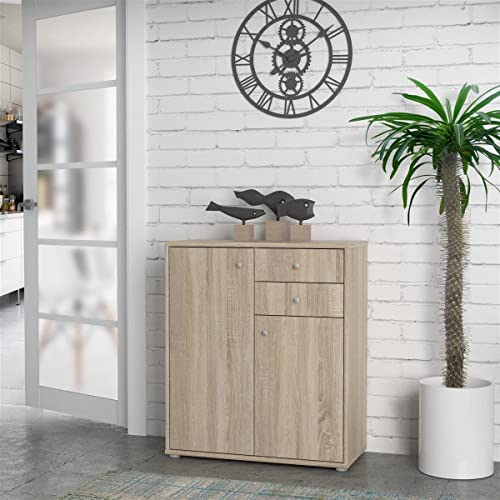 möbelando Kommode Beistellschrank Standschrank Anrichte Holzschrank Schrank Tembi VI Sonoma-Eiche